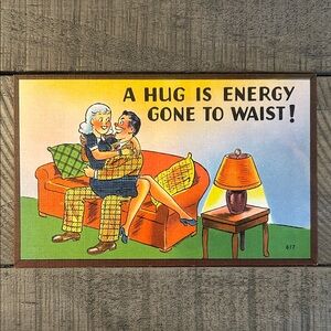 Vintage Linen Postcard Retro Style Greeting Card